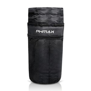 TEMU 휴대폰 보관이 가능한 절연 자전거 물병 홀더 가방, 조절 가능한 블랙 PVC 핸들바 컵 캐리어, 도로 및 산악 자전거용 - 안전한 부착, 자전거 가방