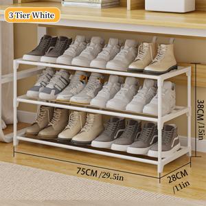 TEMU 1개 2/3단 소형 신발장, 좁은 성인용 신발 보관 정리대 - 옷장, 현관, 침실용, 독립형 플라스틱 선반, 현관문, 입구 및 침실 정리에 이상적, 신발 정리 보관함