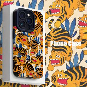 TEMU 휴대폰 케이스 - 아이폰 16 Pro Max 케이스용 TPU 패턴에 적합한 호랑이 일러스트, 아이폰 15 Pro Max/14/16 Plus/15/13 Pro/12/11/7/8 Plus/X/Xr/Xs Max와 호환, 고품질이며 심미적인 보호 기능을 갖춘 아트케이스