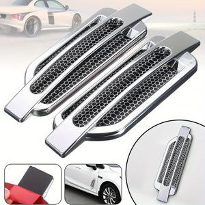 TEMU 1개 좌측 (운전석) 자동차 에어 플로우 범퍼 벤트 데코 스티커 - 육각형 패턴, 매트 블랙 - 차량, 트럭, SUV 호환 - 외관 공기역학적 디자인 & 실내 냉각 효과 강화 - 쉬운 설치 접착식 백킹, 차량 커스터마이징, 모던 카 액세서리, 고품질 데칼, 트럭 소유자용