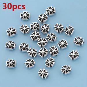 TEMU 60개/30개 크로스 스페이서 비즈 7mm 기하학적 루스 스페이서 비즈 직구 비즈 샤쿠도 피어싱 루스 비즈 장식 비즈 백홀 루스 비즈 주얼리 DIY 팔찌 목걸이 발찌, 귀걸이 헤어 액세서리 펜던트 폰 체인 키체인, 의류 액세서리 공예 장식 액세서리 제작 재료