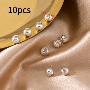 TEMU 925 순은 반원형 오픈 비드 버클 로프 테일 프레스인 버클 10개 세트, DIY 주얼리 제작 부품용