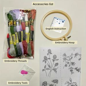 TEMU 7개 세트 헤비듀티 스타일 자수 셔츠 및 의류 공예 키트, 패턴이 있는 수용성 전사지가 포함되어 있으며 스웨터, 티셔츠, 데님 등 기타 의류에 이상적입니다. 핸드메이드 공예품, 핸드메이드 선물, DIY 키트, DIY 의류, DIY 티셔츠, DIY 선물, DIY 패션, DIY 튜토리얼, DIY 키트, 바느질 키트, 자수 키트