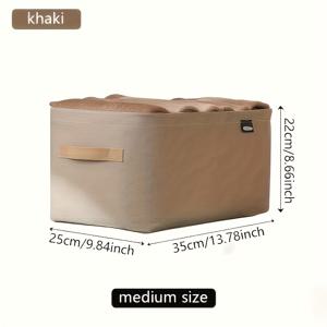 TEMU 1개의 가벼운 원단 수납 상자, 나무 손잡이, 옷과 린넨을 위한 직사각형 다목적 정리함, 비방수, 침대 아래 수납