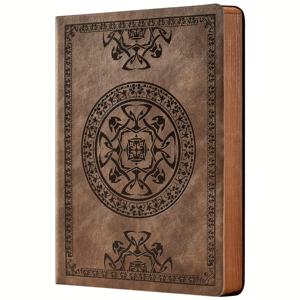 TEMU 남성용 소프트 커버와 줄이 있는 페이지가 있는 인조 가죽 빈티지 다이어리 노트북, 여행 일기 쓰기에 적합한 180평면 시트, 베스트 선물 사이즈 5.7인치 x 8.3인치