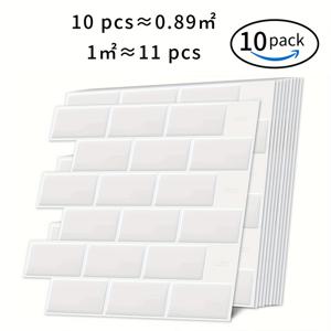 TEMU 10개 순백색 얇은 에폭시 벽 스티커, 12x12인치 자체 접착식 필 앤 스틱 데칼, 현대적인 홈 데코 및 사무실 공간, 인테리어 디자인용, 벽, 가구 또는 유리에 쉬운 설치, 모던 홈 악센트 | 슬릭한 벽 스티커 | 레진 벽 패널, 벽 스티커 홈 데코