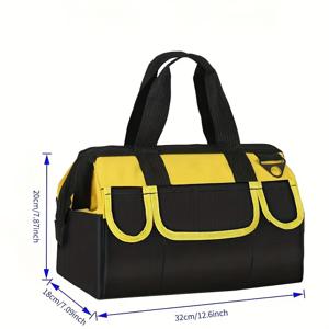 TEMU 다기능 휴대용 대용량 키트 - 전기 기술자 키트에 적합, 목공 가방, 가정용 수납 - 내마모성, 강력함, 두께, 휴대 가능, 어깨와 등