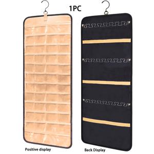 TEMU 1개 보석 걸이 디스플레이 백, 벽걸이 형 보석 수납 상자, 목걸이 홀더 귀걸이 반지 걸이 랙, 여행용 롤 수납함, 옷장, 벽, 문에 적합한 크리스마스 선물