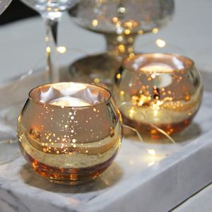 TEMU 별이 빛나는 하늘 유리 촛대 세트 (2개), 전기 도금 조각 웨딩 테이블 장식 (티라이트 촛대용), 미니 구형 디자인, 골드, 실버, 로즈 골드 색상으로 제공.