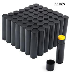 TEMU 【트위스트업 립밤】 트위스트업 립밤 튜브 50개 - 빈 플라스틱 립글로스 밤 용기 - DIY 홈메이드 립스틱, 챕스틱 및 솔리드 퍼퓸용 회전식 데오도란트 컨테이너, 블랙, 5.5g