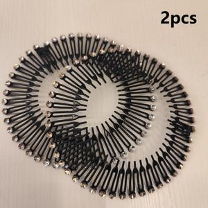 TEMU 2pcs 우아한 스파클링 라인스톤 풀링 헤드밴드 - 다색, 스타일 단색 , 여성 및 남성용 유연한 치아 헤어밴드, 스타일링 브레이크드 헤어용 다용도 헤드밴드, 라인스톤 장식 헤드밴드, 세련된 헤어 액세서리 | 헤드밴드 | 유연한 헤드밴드