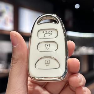 TEMU 현대 엘란트라 액센트 소나타를 위한 for KIA 옵티마 3 버튼 + 패닉 키리스 엔트리 리모컨 커버, 튼튼하고 유연하며 키에 쉽게 설치할 수 있는 TPU 키 쉘 케이스