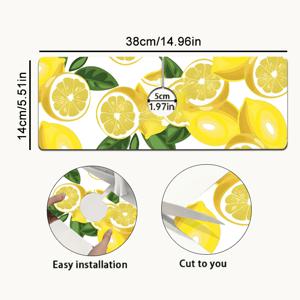 TEMU 생동감 넘치는 레몬 시트루 디싱 매트 주방 싱크대용 새롭고 재미있는 노란색 과일 주방 액세서리 14.96x5.51인치 미끄럼 방지 쉬운 청소 고무 매트, 부엌 용품 욕실 가족 RV 카운터탑 보호 장식 예술 애호가를 위한