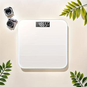 TEMU 1팩 스마트 디지털 욕실 계량기 - 침입적인 열체온계, 강화 유리, 0.2g/0.1g 디지털 디스플레이, 배터리 구동, 가정 및 욕실 사용, 욕실 계량기, 세련된 디지털 계량기, 내구성 있는 디지털 계량기