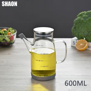 TEMU 1pc SHAON 유리 오일 병, 측정 마킹, 소금간 디스펜서, 올리브 오일, 식초, 소금간, 오일, 주방 필수품, 주방 요리 도구