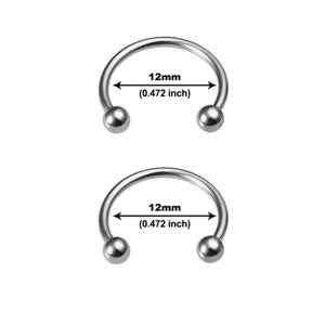 TEMU 2pcs/8pcs Titanium Piercing Rings 6mm-12mm Horseshoe Septum Piercing Nose Lip Ring Cartilage Helix Daith BCR Circular Body Jewelry 16 Gauge