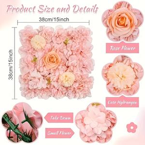 TEMU 1개 인공 장미 볼 달리아 꽃 벽 패널 - 리얼리스틱 행잉 웨딩 아치 & 대형 달리아 꽃, 쉬운 설치, 유지 관리 불필요, 웨딩, 약혼, 파티 장식용 내구성