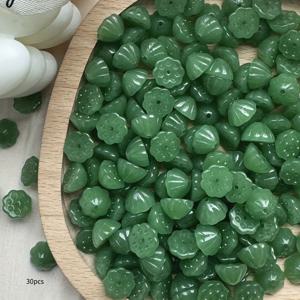 TEMU 30개 앤티크 스타일 옥색 연꽃 모양 유리 구슬 11x11mm | 헤어핀, 헤어 액세서리, 주얼리 제작, 귀걸이, 폰 케이스, 핸드백, 의류 한푸, 신발, 모자, 비즈 커튼, 풍경, 데일리룩에 적합한 수제 액세서리