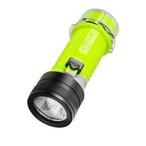 TEMU XP90 프로페셔널 다이빙 플래시라이트, 휴대용 수중 조명 2가지 모드(화이트 및 옐로우 라이트), 내장 고주파 배터리