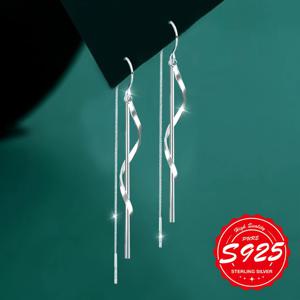 TEMU 여성용 S자형 웨이브 귀걸이 한 쌍, 스털링 실버, 프렌치 스타일 우아함, 라이트 럭셔리 클래식 감성, 연회, 파티, 일상 착용에 적합, 여성을 위한 완벽한 선물, 저자극성, 특별한 날을 위한 귀걸이,우아한 선물,클래식 디자인,저자극성 귀걸이,고품질 공예,럭셔리 귀걸이,여성 패션