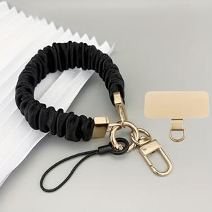 TEMU 휴대 전화용 고급 손목끈, 세련된 휴대 전화 액세서리, 금속 링과 줄이 있는 휴대용 휴대 전화 체인.