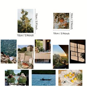 TEMU 그리드 패턴이 있는 매트 핏니스 사진 포스트카드 세트 - 노르딕 스타일 벽 장식 카드 | 데이, 추수감사절, 기념일, 행운을 빕니다. 홈 아트 디스플레이