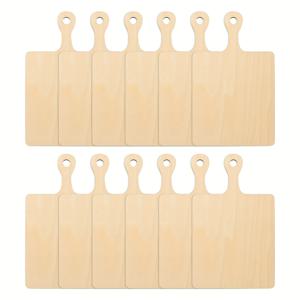 TEMU 6/12개, 손잡이가 있는 나무 트레이, 수공예품 및 장식, 집 장식, 손수 제작 DIY, 친구와 가족에게 선물, 레이저 절단, 나무 연소, 염색