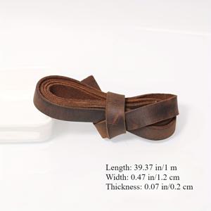 TEMU 1미터 첫 번째 레이어 소가죽 스트랩 발견 3/4/6/10/12mm 플랫 가죽 코드 DIY 목걸이 팔찌 만들기