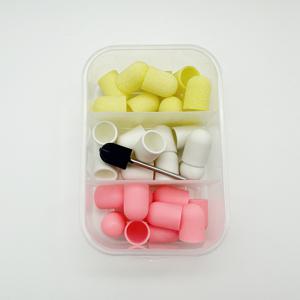 TEMU 발 파일 제거용 매니큐어 페디큐어 네일 폴리싱 버 홈 살롱 사용을 위한 1개 비트가 포함된 30개의 네일 샌딩 캡, 10mmx15mm 샌딩 캡, #80/#180/#240 그릿