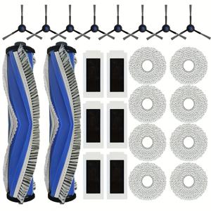 TEMU ECOVACS DEEBOT T30S/T30S PRO/T30S 콤보/T30 오미니/T30 PRO 오미니/T30S AI 로봇 청소기용 액세서리 키트 - 메인 브러시 2개, HEPA 필터 6개, 사이드 브러쉬 8개, 물걸레 패드 8개 포함