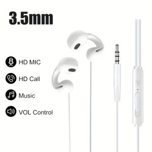 TEMU 클립온 유선 이어폰, 뼈 전도 호환성 (외부 소음 차단 없음) - 스테레오 - 게이밍/스포츠 이어버드, HD 마이크 & 볼륨 컨트롤, 스마트폰/태블릿용 플러그 앤 플레이 (아이폰/아이패드) - 3.5mm 잭 (저전력)