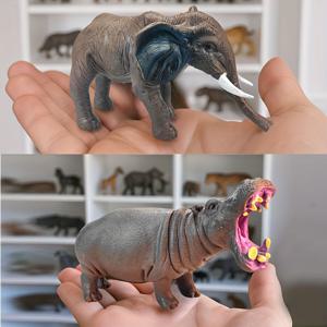 TEMU 사랑스러운 야생동물 피규어, 코끼리 모델, 하마 장식품, 차량용 식물 정원 연못 수족관 창의적인 데스크탑 동물 조각상 홈 오피스 책상 장식