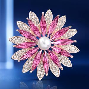 TEMU 1개 반짝이는 합금 라인스톤 브로치, 디자인, 여성용 고급스러운 안전 미끄럼 방지 핀, 스카프 클립