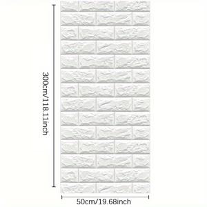TEMU 3미터 1롤 연속 벽돌 벽 스티커 | 자가 접착, 방수 및 내유성, 간편한 청소, 주방 및 욕실 리모델링에 적합, 비닐 소재, 무광