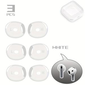 TEMU 3 쌍의 실리콘 이어폰 케이스, 에어팟 4 울트라 쌉은 이어폰 캡, 옵션, 헤드폰 보호, 가벼움, 설치가 쉬움, 남성과 여성용, 투명한 보관함, 간편한 보관