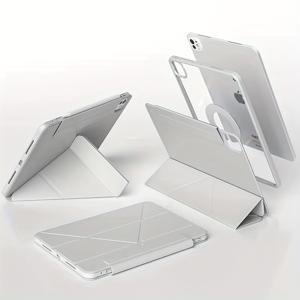 TEMU 아이패드용 자석 분리 가능한 링 케이스 - 스탠드가 있는 유연한 경량 보호 커버, 접이식 디자인 및 아이패드 프로 10.5/9.7용 소프트 TPU 소재, 아이패드 에어용, 아이패드 미니용, 스마트폰 보호, 세련된 태블릿 커버, 분리 가능한 링