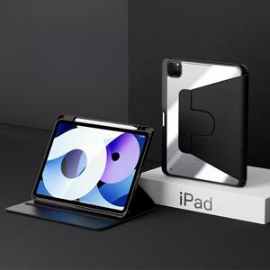 TEMU 아이패드 360도 회전 삼단 스탠드 케이스 - 경량 소프트 쉘 보호 커버, 멀티 앵글 뷰잉 기능, 네이비/화이트/그레이/라벤더 4색상, 아이패드 에어/프로 11.9 호환, 다용도 태블릿 스탠드, 독특한 접이식 디자인, 유연한 보호