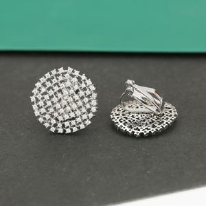 TEMU 1쌍 루오 더스트 클립온 귀걸이 - 합성 큐빅 지르코니아 스톤, 피어싱 없는 라운드 이어, 골든 웨딩/파티/카니발, 사계절 착용 (부활절/어버이날 선물), 청소년용