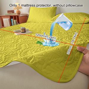 TEMU 1개 방수 밝은 노란색 침대 매트리스 보호 커버, 탄력 있는 코너 스트랩, 트윈/풀/퀸/킹 사이즈 침대용 헤비듀티 매트리스 시트, 세탁기 사용 가능 매트리스 보호 커버 (베개 커버 미포함)|매트리스커버