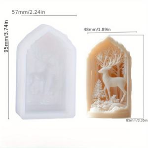 TEMU 순록 플라크 실리콘 몰드 - DIY 레진 & 콘크리트 캔들 홀더, 차량용 공기청정제 공예 키트 (내구성 있음, 왁스 및 석고 재사용 가능) 1개|차량용방향제