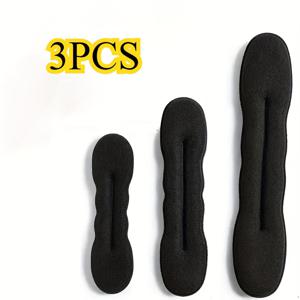 TEMU 여성용 스펀지 헤어 스타일링 도구 3개 세트 - 곱슬머리 만들기, 플라스틱 루프가 있는 스크런치 & 번 셰이퍼, 노히트 데미지 에르고노믹 수동 컬러, 일반 머리 타입용, 쉬운 번, 컬 & 업두, 헤어 스타일리스트 용품, 빠른 헤어스타일, 편안한 그립감, 일상적인 헤어스타일