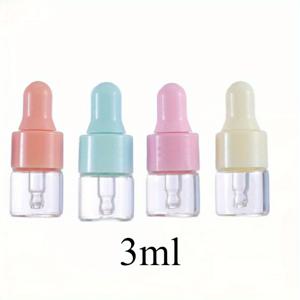 TEMU 4/8개 여행용 컬러풀 고무 캡 유리 드로퍼 병 - 에센셜 오일, 스킨케어용 사각형 누수 방지 호박색 유리병, 손세척 전용, 스타일리시 헬스케어 스크류온 캡 드로퍼