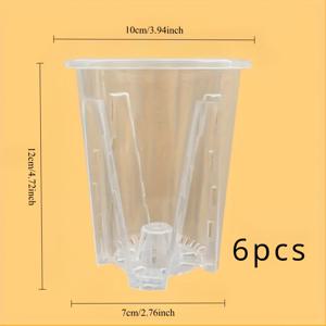 TEMU 6개 투명 고개방 슬롯 환기 화분, 난초용 - 뿌리 제어, 천공 및 더 많은 - 완벽한 실내외 정원 장식, 난초 화분, 실내 화분, 기하학 패턴, 녹슬지 않는 재료, 식물 용기, 홈 가드너, 구멍이 있는 난초 화분, 슬릿 화분, 투명 슬릿 화분, 연꽃 씨앗 그릇, 홈 플랜트용 화분, 실내 플랜트 화분