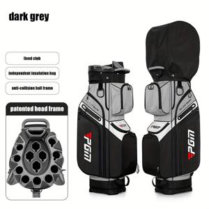 TEMU PGM 충돌 방지 골프 백 - 검은색 & 회색 나일론 절연 프레임, 특허 헤드프레임 캐세트, 남성 및 여성용 독립적인 절연, 골프 백 | 스타일리시한 골프 백 | 내구성 있는 골프 백|남자가방