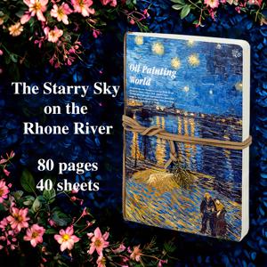 TEMU 바낭고 스케치북-A5 빈티지 여행 노트북 | 별 밤 디자인 | 80 개의 빈 페이지, 빈티지 잎 태그 및 밴드 제이징, 손그림, DIY 쓰기, 계획에 적합, 예술가에게 완벽한 선물