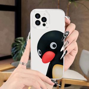 TEMU 아이폰 16 15 14 12 11Xs XR X 7 8 미니 플러스 프로 맥스용 펑귄 패턴 투명 폰 케이스, TPU 보호 커버—남자친구/여자친구를 위한 완벽한 선물