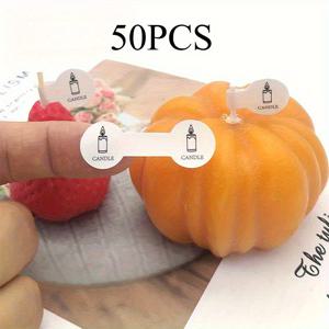 TEMU 50개 캔들 패턴 자체 접착 라벨 - 폴리프로필렌 DIY 아로마테라피 캔들 공예, 캔들 와이크 장식, 가정 장식용 캔들 라벨 종이, 파티 장식, 파티 장식 | 축제 디자인 | 내구성 있는 라벨, 캔들 장식