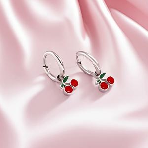 TEMU 빈티지 체리 귀걸이 1쌍, 저자극성 316 스테인리스 스틸, 귀여운 빨간 체리 디자인, 캐주얼 웨어 및 선물용 완벽, 휴일, 파티, 특별한 날에 이상적, 파티 귀걸이 | 매력적인 체리 디자인 | 우아한 마감, 청소년용