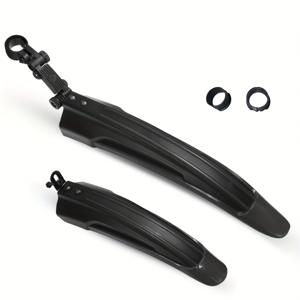 TEMU 2개 세트 자전거 머드가드, 휴대용 조절 가능한 로드 마운틴 바이크 사이클링 타이어 전후면 머드 가드 MTB 산악 및 도로용 플라스틱 소재, 블랙, 모든 종류의 자전거에 적합