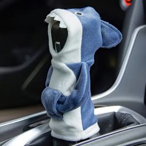 TEMU 샤크 테마 후디 기어 셔프 커버 - 자동차 내부에 완벽한 편안한 수동 기어 노브 보호대입니다.